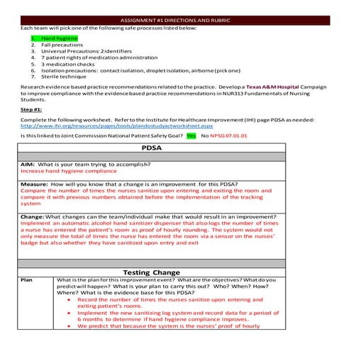 Hand Hygiene Quality Improvement