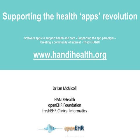 Supporting HANDI apps developers Arctic dual-modelling Conf Tromso 2014