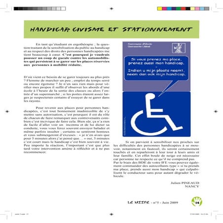Handicap, civisme et stationnement