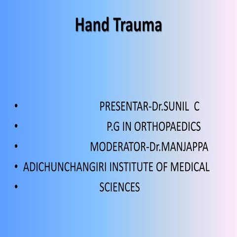 Hand injuries by Dr.SUNIL C
