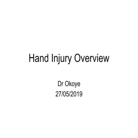 Hand Injuries Overview- Surgery 