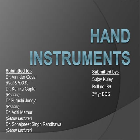 Hand cutting instruments 