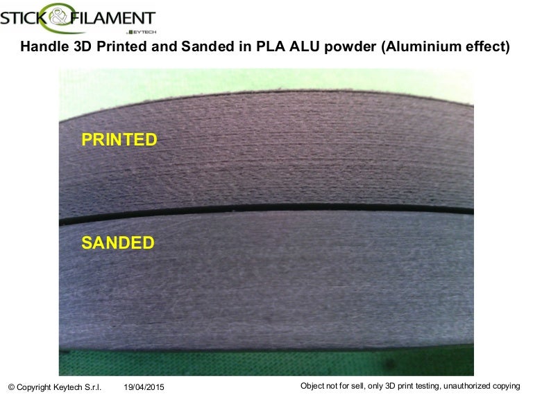 Handle 3 d printed and sanded in pla alu powder (aluminium effect)