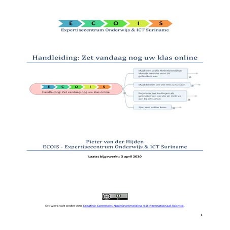 Handleiding: Zet vandaag nog uw klas online; ECOIS - Expertisecentrum Onderwi...