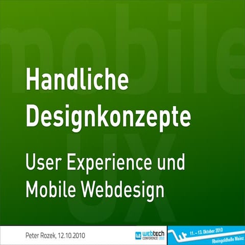Handliche Designkonzepte, UX und Mobile Webdesign