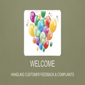 Handling Customer Feedback & Complaints