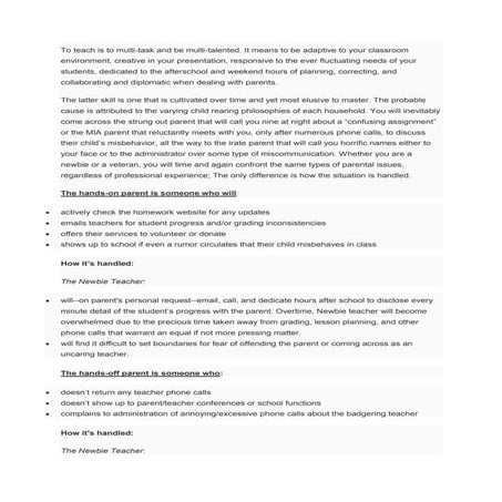 Handling difficult parents