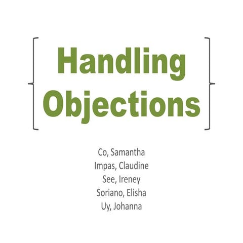Handling objections