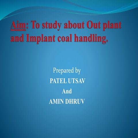 Handling of coal in thermal power plant