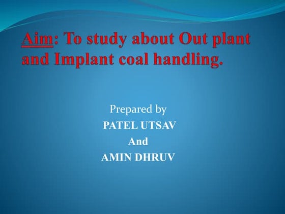 COAL HANDLING PLANT | PPTX | Power and Energy Industry | Industries