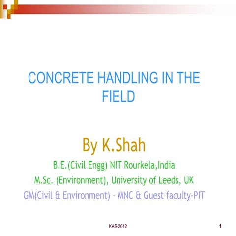 Handling of Concrete