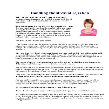 Handling the stress of rejection | PDF