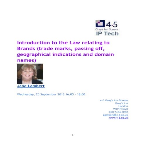 Introduction to the law relating to branding