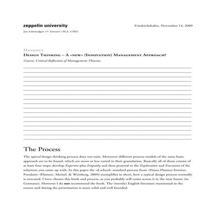 Design Thinking - Handout