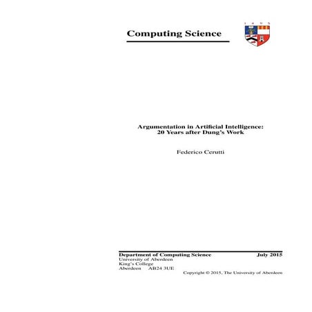 Argumentation in Artificial Intelligence: 20 years after Dung's work. Left ma...