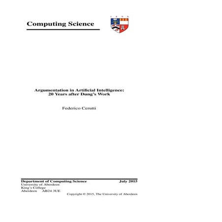 Argumentation in Artificial Intelligence: 20 years after Dung's work. Right m...