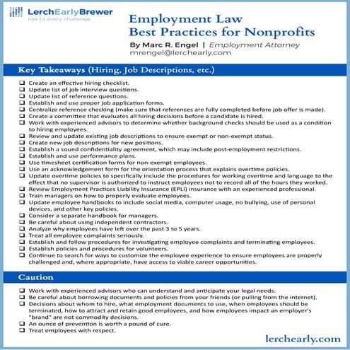 Employment Law Best Practices for Nonprofits
