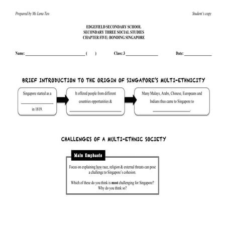 S3 SS Handout 1 - Bonding Singapore (Students)