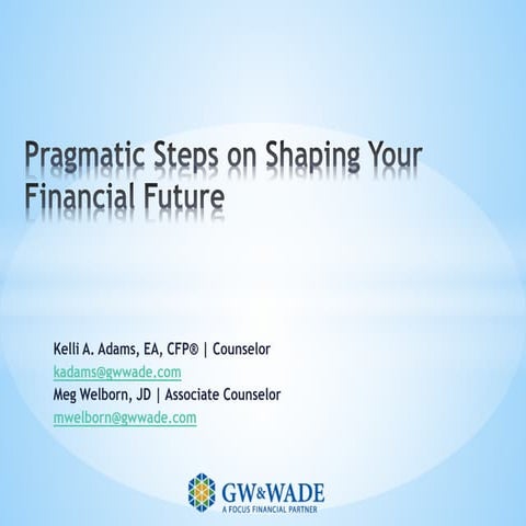 Pragmatic Steps to Managing Money Early in Your Career