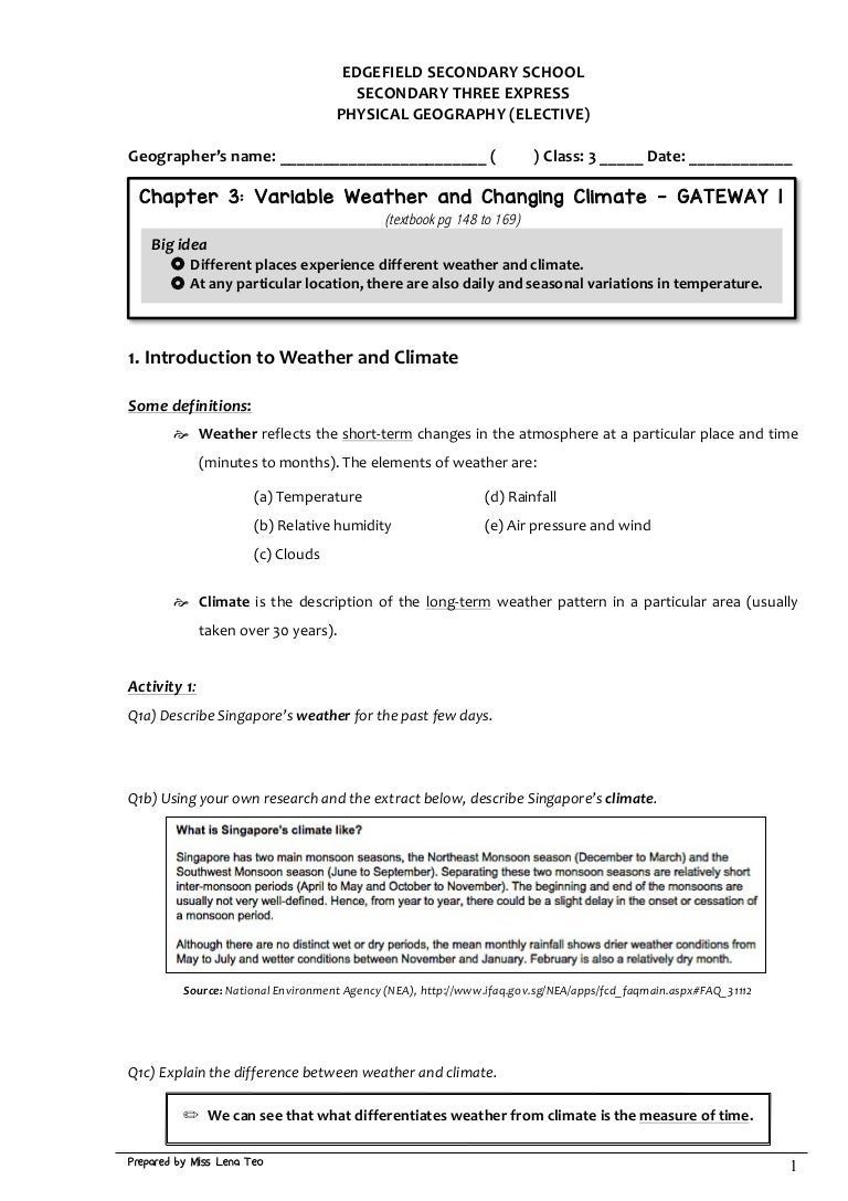 worksheet Climate Worksheet s3 ge handout 1 weather climate gw1