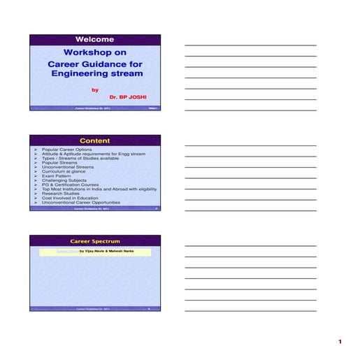 Career guidance in engineering General Lecture #1