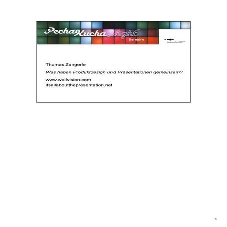 Handout &quot;Was haben Produktdesign und Praesentationen gemeinsam?&quot; Pe...