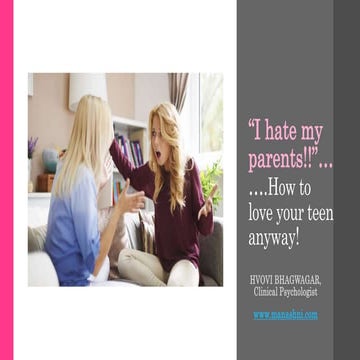 Communicating with the Teen Brain -what parents of teens must know