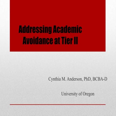 Tier II for Work Avoidance Workshop