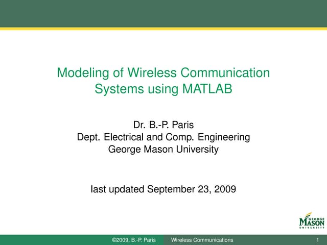 Simulation of Wireless Communication Systems