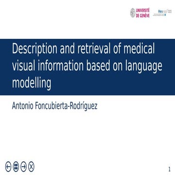 Description and retrieval of medical visual information based on language mod...