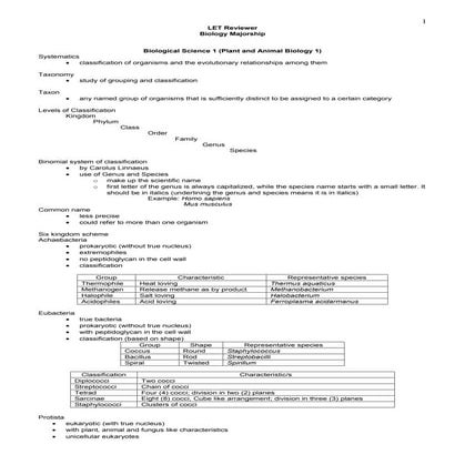 Handouts for biology