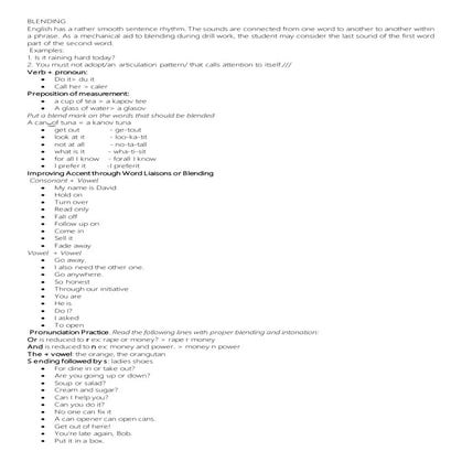 Pronunciation - Blending