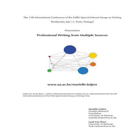 Professional Writing from Multiple Sources