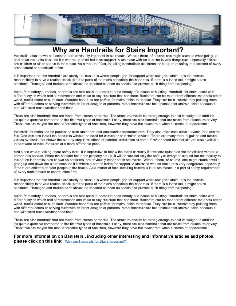 Why are Handrails for Stairs Important?