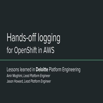 Hands-off logging for OpenShift in AWS
