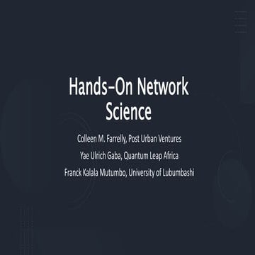 Hands-On Network Science, PyData Global 2023