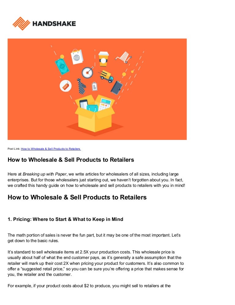 How to Wholesale & Sell Products to Retailers