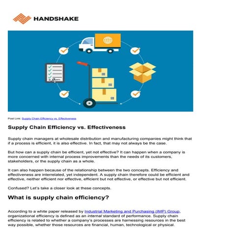 Supply Chain Efficiency vs. Effectiveness