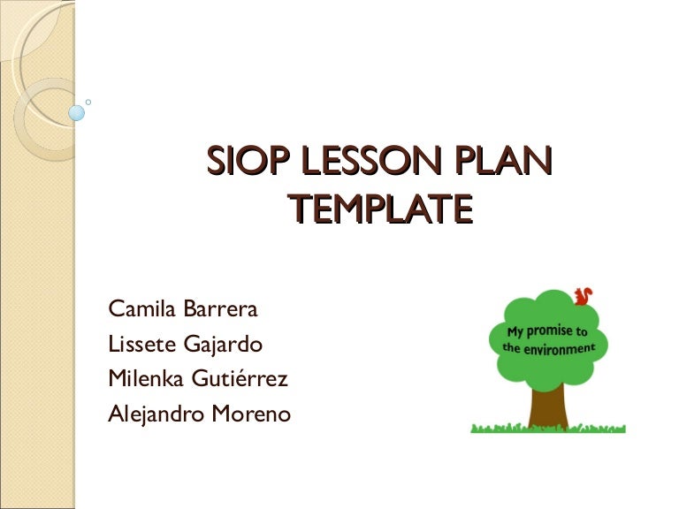 siop lesson plan template