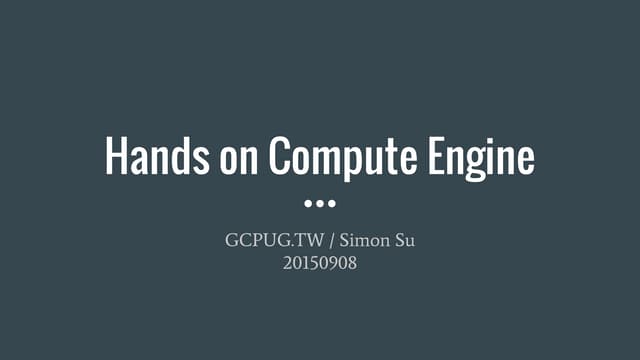 Hands on Compute Engine