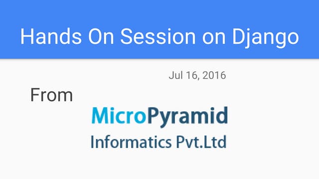 Hands on django part 1