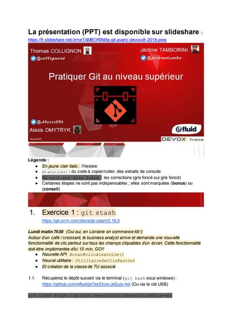 TP Git avancé DevoxxFR 2018 (exercices)