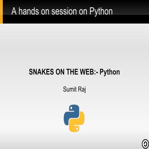 Hands on Session on Python | PPT