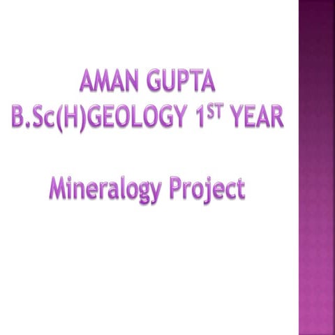 Studying Hand specimens & their Physical Properties