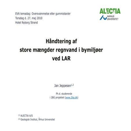 Håndtering af store mængder regnvand i bymiljøer 