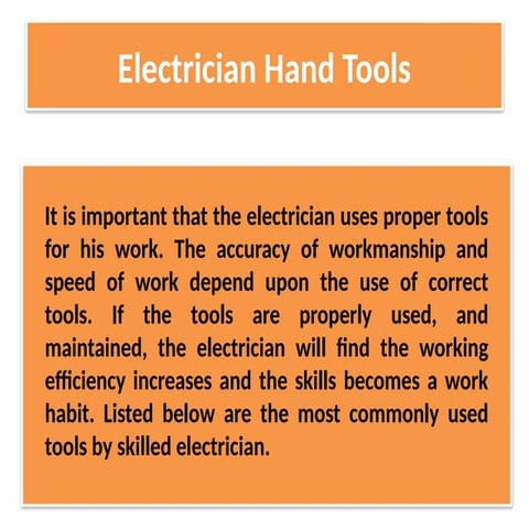 Hand Tools for Electrical Installation and Maintenance.pptx