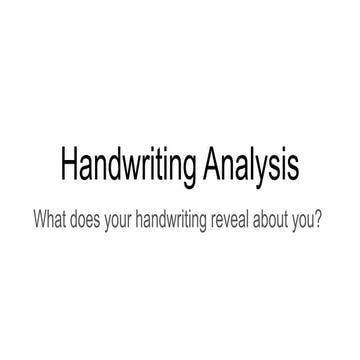 Handwriting Analysis Class Lesson and Lab | PPTX