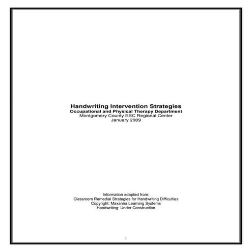 Handwriting intervention strategies 