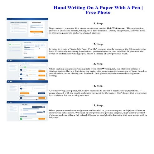 Hand Writing On A Paper With A Pen  Free Photo