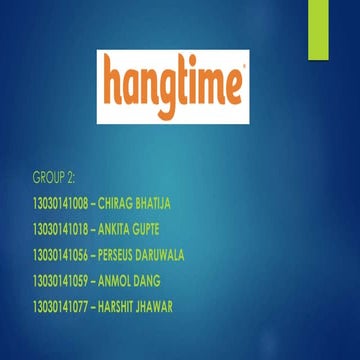 Hangtime - Digital Marketing Presentation